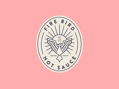 Daily Logo Challenge - 10 badge bird branding brandmark clean dailylogo dailylogochallenge design fire flames flat hot sauce illustration illustrator logo logomark minimal patch phoenix vector