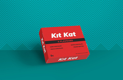 Box for Kit Kat - Weekly Warm-Up box branding chocolate design dribbbleweeklywarmup fonts kitkat mockup package typography weeklywarmup