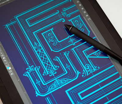 Rocket into the future calligraphy digital digital lettering digital painting hand lettering handlettering lettering logo logotype neon neon blue type typography