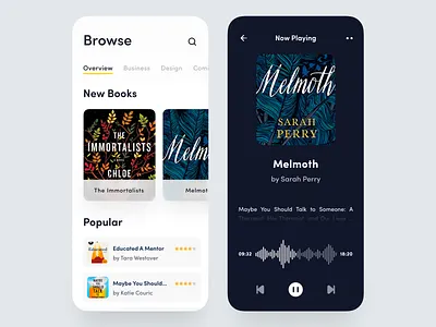 Books Mobile App app audio app audio player audiobook audiobooks book book app book cover booking app books mobile app music app podcast podcast app product reader reading app social social app