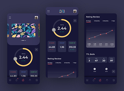 DARTSLIVE App Redesign Concept adobexd animation app case study dark dark ui dart darts dartslive design home screen interaction interface ios rating redesign ui ux