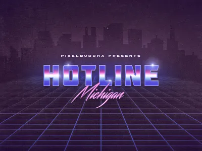 Hotline Michigan Text Effects 80s download effect retro template templates text style vintage