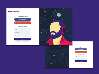 Sign Up / Sign In create account podcast sign in sign up ui ux