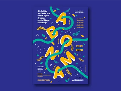 Theatre poster - season 2019/2020 abstract blue colorful design digital illustration flat graphic design green illustration poster season theatre typography vector yellow