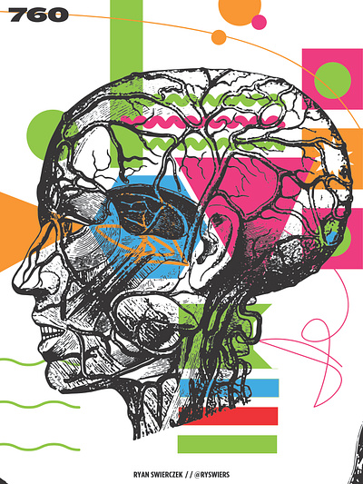Poster 760 art body brain color design graphic illustration make something everyday poster vector