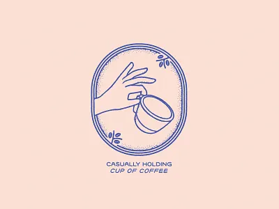 "Casually Holding Cup of Coffee" brand design identity illustration type vector
