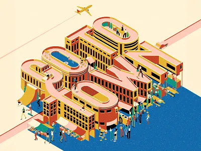 Where to Next? character city editorial graphic illustration isometric party texture travel typography vector vintage