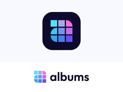 a monogram for albums ( for sale ) a logo icon mark branding grid photo video network social human flexibility album