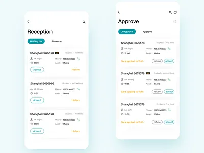Automobile after-sales application app design report forms ui