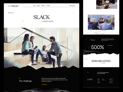 The Trust — CS art direction black and white branding dark design editorial editorial layout exploded grid grid the trust the wall street journal typography ui ux webdesign yellow