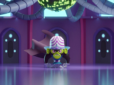 Mojo Jojo b3d blender isometric lair mojo jojo powerpuff girls villain