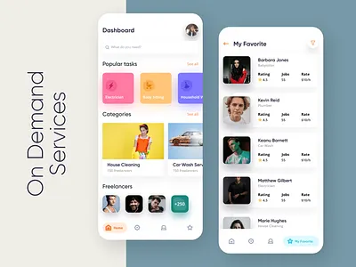 On demand Service App - Exploration android app app design car wash cards colorful ios listing on demand services uiux