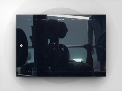 Samsung DoWhatYouCant Campaign #4 burger menu campaign collapsed dark ui design desktop dowhatyoucant hero loop marcel hirscher microsite off canvas play samsung toggle ui ux user experience user interface video workout