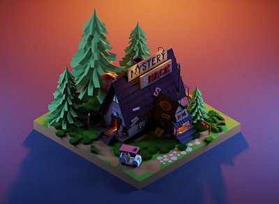Mystery Shack 3d art 3d artist 3dillustration blender3d blenderart design diorama illustration