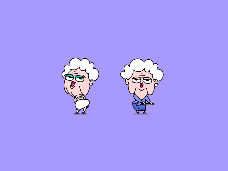 Naughty Nana animation boobs booty butt cane character dance flirt floss funny grandma granny heart love nana old sexy wink