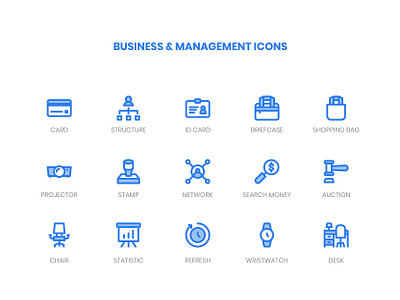 Business & Management Icons blue business filled line graphic design icon icon a day icon app icon bundle icon pack icon set icongraphy management minimalist modern outline ui ux vector web website