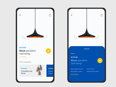 Lamp store (version 2) app black blue branding dailyui design icon illustration logo minimal online shop orange popular typography ui vector yellow