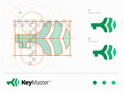 KeyMaster | Logo Design golden ratio green grid home icon key logo logo designer mark master owner rental services symbol