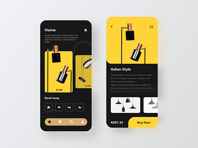 Simple Furniture App branding design flat icon ui