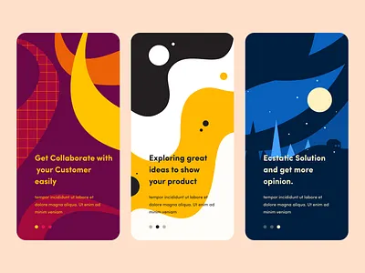 onboarding Concept branding design explore house illustration ios iphone mobile moon nice100 night mode nike pattern pine tree snake sudhan typography ui web yellow