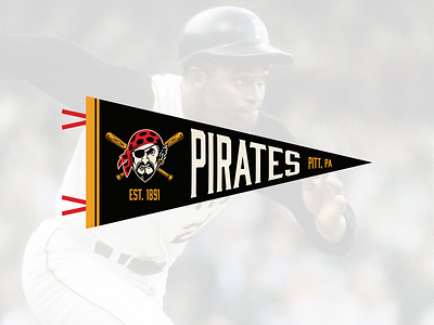 Pittsburgh Pirates Pennant art artwork baseball design digital art dribble illustration logo mlb pennsylvania pirates pittsburgh typography