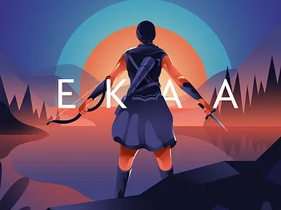 EKAA art design exercise illustration mountain movie poster