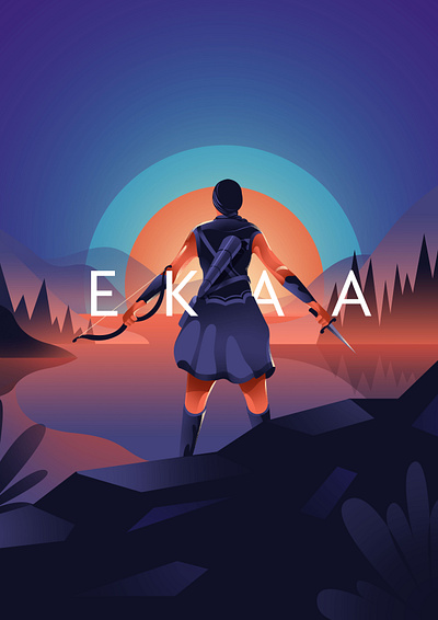 EKAA art design exercise illustration mountain movie poster