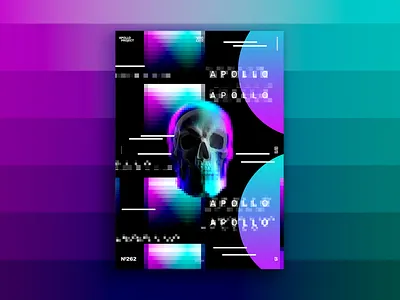 Neon Death Poster #262 digital art skull