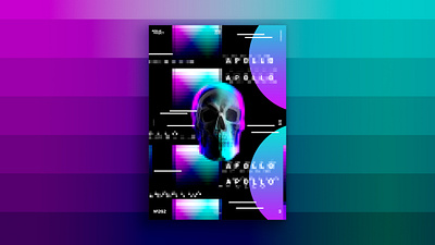 Neon Death Poster #262 digital art skull