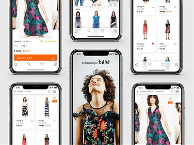 Mobile app design concept. Boutique app design ui ux web website