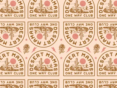 Desert Mamas badge branding cactus caribou creative desert illustration laura prpich logo vector vintage