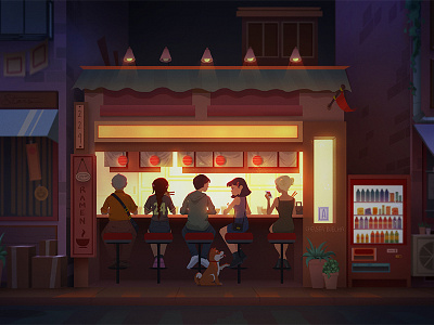 When We Met background character concept art design environment illustration light painting photoshop visual development