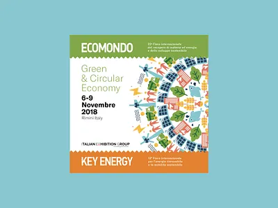Circular economy advertising icon illustration visual