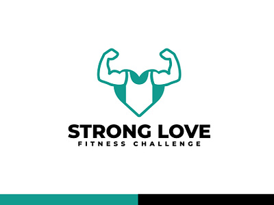 STRONG LOVE - Logo Design branding fitness fitness center fitness challenge fitness club fitness logo flat graphic design gym gym program logo icon identity logo logo design logotype minimal modern modern logo website logo workout