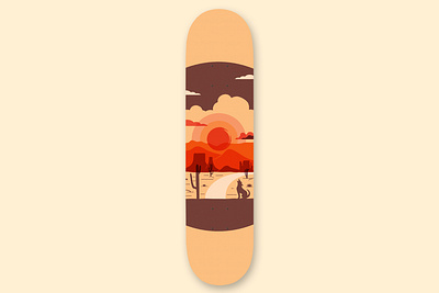 Desert Sunset arizona cactus desert design illustration monument valley skateboard skateboards vector