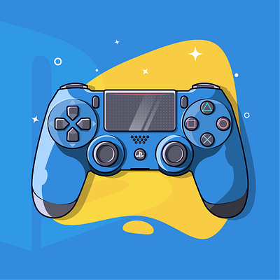 PS4 Controller Illustration adobe anotherfanatic branding design flat games icon illustration illustrator logo playstation vector