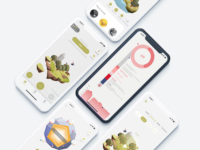 Focus Planet animals app illustration planet plant training app ui ux