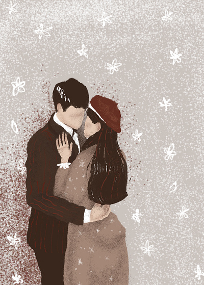 dance in the snow illustration sketch
