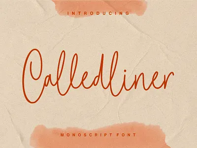 Calledliner - Monoscript Font calligraphy font handdrawn handlettering handwritten handwritting latin letter logotype modern monoline monoscript script signature typography