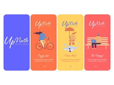 Onboarding App branding design logo logo design travel typography upnorthmichigan ux