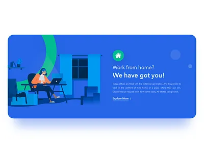 Work From Home blue bot clean design home illustration leave office ui web website work