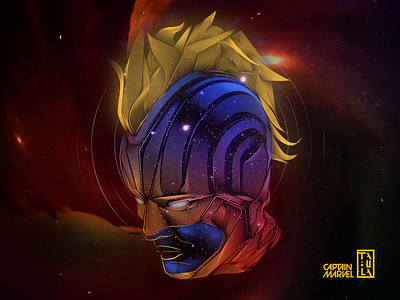 Captain Marvel Illustration art artist artwork character digital future futuristic illustration illustrator portrait vector