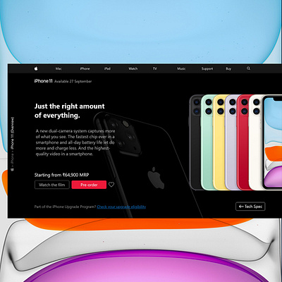 Concept design for iPhone 11 Landing Page adobexd app concept appinterface applicationinterface concept design design interface ui user experience ux webdesign