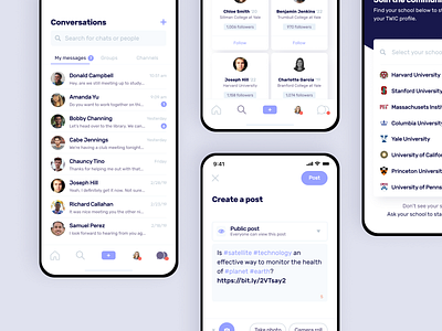 Mobile Design - Collegiate Community app app design application dailyui mobile mobile app mobile ui ui ux website