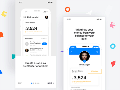 RelyPay - Intro Screens app bank client finance finance app freelancer intro mobile splash ui uiux ux