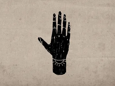 Hand (Camper illustrations serries) black folk folkart hand naive nature tattoo