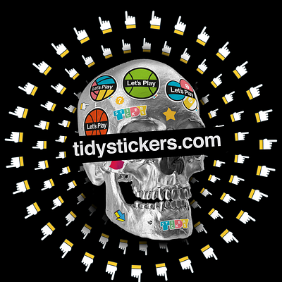 Stickers on my mind black flat london oldschool rebel skull sticker stickers style underground