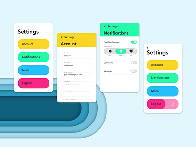 Settings 007 account dailyui design logout notifications settings