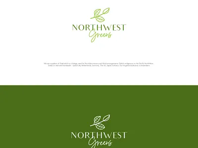 Nortwest Greens brand branding corporate branding design identity illustration leaf leaf logo logo logo design logotype typography