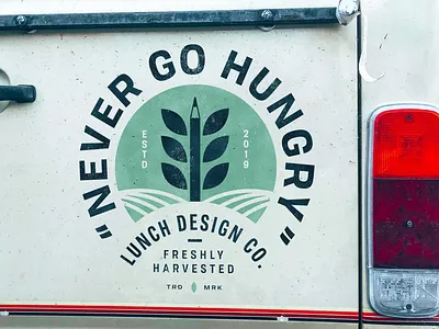 Lunch Badge 2 adobe badge badge design earth farm illustration logo logo design lunchdesignco type typography vector